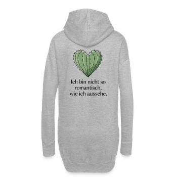 Cœur de cactus, pas aussi romantique que j’en ai l’air - Sweat-shirt à capuche long Femme - gris chiné - Dos