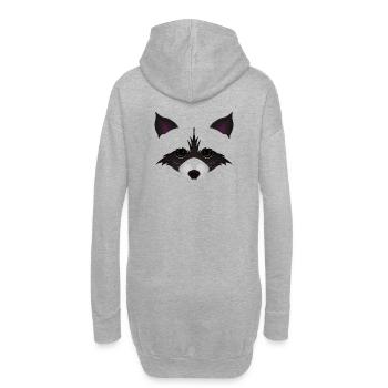 Süßes Waschbär Gesicht - Hoodie-Kleid - Grau meliert - Hinten