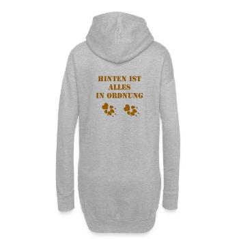 Ich führe hinten - Hoodie-Kleid - Grau meliert - Hinten