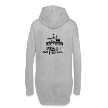Music is passion - Wordcloud (Rücken) - Hoodie-Kleid - Grau meliert - Hinten