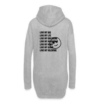 Liebe - Hoodie-Kleid - Grau meliert - Hinten