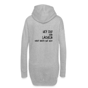 Dein Lächeln sieht gut aus. Rücken - Hoodie-Kleid - Grau meliert - Hinten