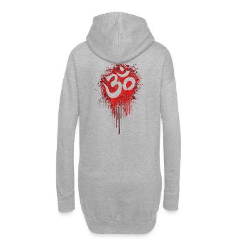 Psychedelic Om Shiva Psytrance - Hoodie-Kleid - Grau meliert - Hinten
