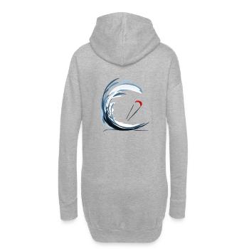 Kitesurfen auf den Wellen - Hoodie-Kleid - Grau meliert - Hinten