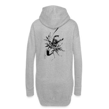 Entre nature et vie - le scarabée cerf-volant se réveille - Sweat-shirt à capuche long Femme - gris chiné - Dos