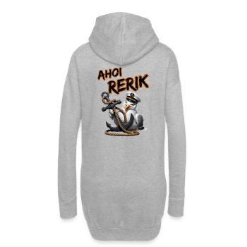 Ahoi Rerik Lustige Möwe mit Anker - Hoodie-Kleid - Grau meliert - Hinten