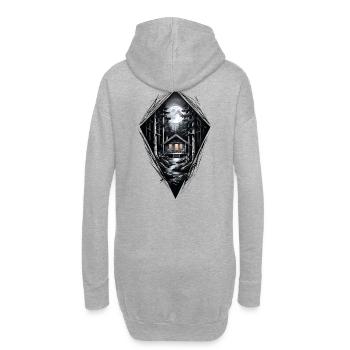 Whimsical Forest House Moonlit in the Forest - Hoodie-Kleid - Grau meliert - Hinten