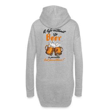 Ein Leben ohne Bier ist möglich aber sinnlos-Eng. - Hoodie-Kleid - Grau meliert - Hinten