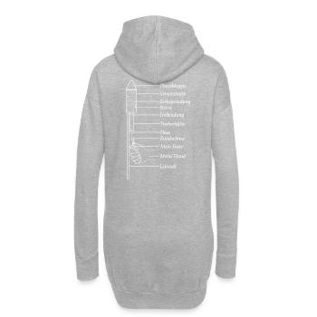Silvester Pyro Rakete - Hoodie-Kleid - Grau meliert - Hinten