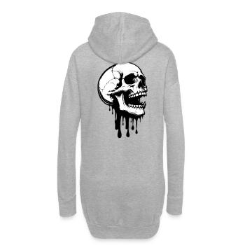 Graphique du crâne fondant - Sweat-shirt à capuche long Femme - gris chiné - Dos