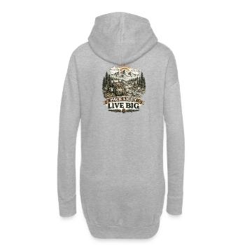 Pack Light Live Big | Hiking Design - Hoodie-Kleid - Grau meliert - Hinten