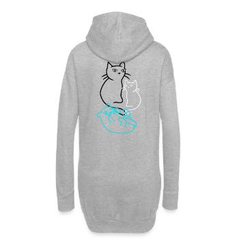 Chatte Chaton Famille Chat domestique Miaou - Sweat-shirt à capuche long Femme - gris chiné - Dos