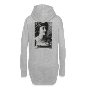 Vintage Girl No 8 par Clarissa Black 2023 - Sweat-shirt à capuche long Femme - gris chiné - Dos