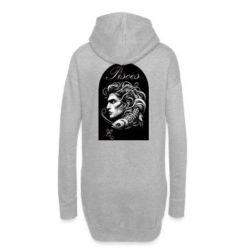 Pisces Porträt Sternzeichen Fische - Hoodie-Kleid - Grau meliert - Hinten