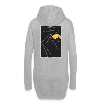 Bergsilhouette Sonnenuntergang - Hoodie-Kleid - Grau meliert - Hinten