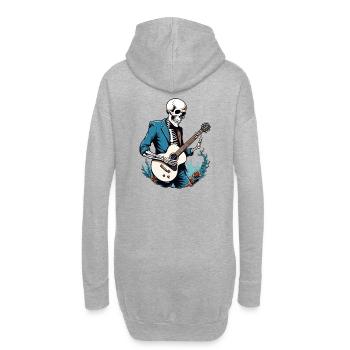 Skelett mit Gitarre - Hoodie-Kleid - Grau meliert - Hinten
