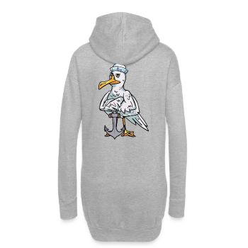 Sailor Mouette Ancre Sailor Ahoy Bird Maritime - Sweat-shirt à capuche long Femme - gris chiné - Dos