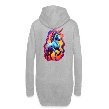 Einhorn - Hoodie-Kleid - Grau meliert - Hinten
