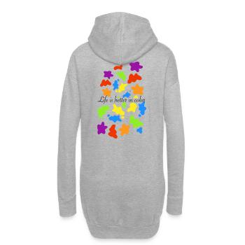 Touches colorées de couleur - Sweat-shirt à capuche long Femme - gris chiné - Dos