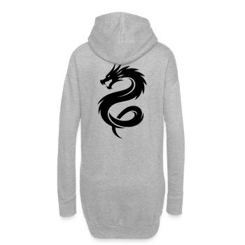 Asiatischer Drache - Hoodie-Kleid - Grau meliert - Hinten