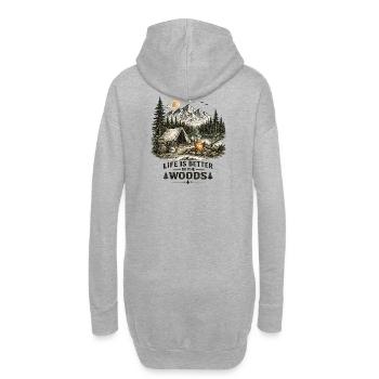 Life Is Better In The Woods | Camping 2.0 - Hoodie-Kleid - Grau meliert - Hinten