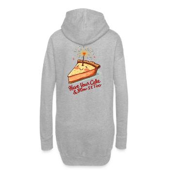 Süßer Apfelkuchen - Hoodie-Kleid - Grau meliert - Hinten