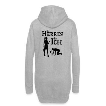 Herrin bin Ich Domina Herrin Hausfrau - Hoodie-Kleid - Grau meliert - Hinten