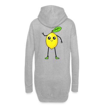 Zitrone Zitronen Frucht Früchte Vitamine - Hoodie-Kleid - Grau meliert - Hinten