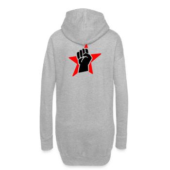 revolution fist (for black shirts) - Sweat-shirt à capuche long Femme - gris chiné - Dos