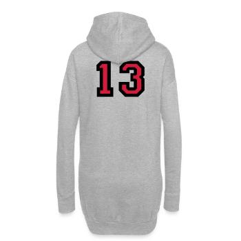 Le numéro 13 - numéro de treize - Sweat-shirt à capuche long Femme - gris chiné - Dos