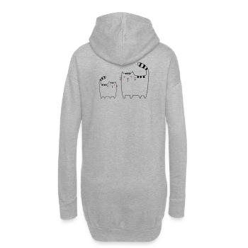 Katzen Familie Katze Kätzchen - Hoodie-Kleid - Grau meliert - Hinten