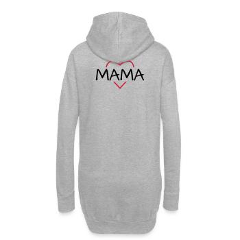 Mama Herz Geschenk Muttertag Geburtstag - Hoodie-Kleid - Grau meliert - Hinten