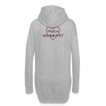 Frisch verheiratet Herz Hochzeit Hochzeitsreise - Hoodie-Kleid - Grau meliert - Hinten