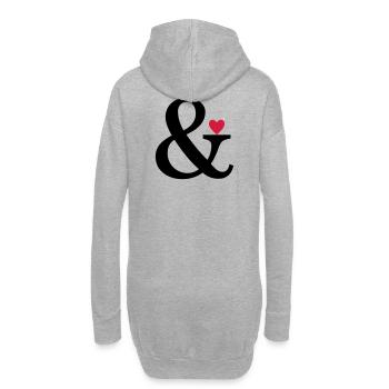 Ampersand Herz - Liebe Geschenk Zeichen der Liebe - Hoodie-Kleid - Grau meliert - Hinten