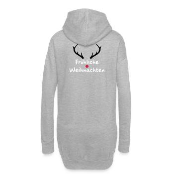 Fröhliche Weihnachten Rentier Weihnachtsgeschenk - Hoodie-Kleid - Grau meliert - Hinten
