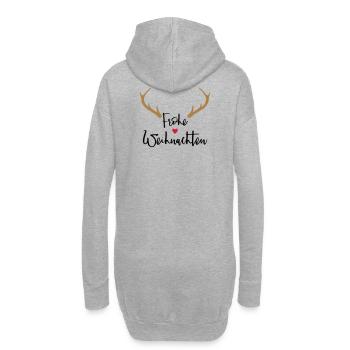 Merry Christmas Antlers Heart Nose Reindeer Moose - Hoodie Dress - heather grey - Back
