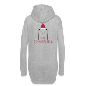 Frohe Weihnachten I Schweinachten Schwein Sau - Hoodie-Kleid - Grau meliert - Hinten