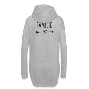 Familie Herz Pfeil Liebe Amor Zusammenhalt - Hoodie-Kleid - Grau meliert - Hinten