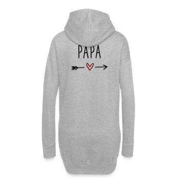 Papa Herz Pfeil Liebe Vatertag Geschenk - Hoodie-Kleid - Grau meliert - Hinten