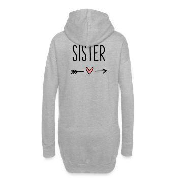Sister coeur flèche amour petite amie cadeau - Sweat-shirt à capuche long Femme - gris chiné - Dos
