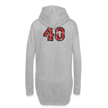 Nombre 40 - 40e Anniversaire Quarante - Sweat-shirt à capuche long Femme - gris chiné - Dos