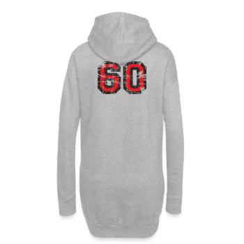 Nombre 60 Soixante 60e Design Anniversaire (FR) - Sweat-shirt à capuche long Femme - gris chiné - Dos