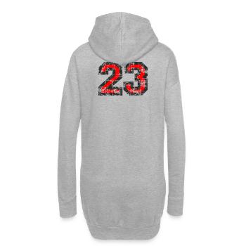 Zahl 23 (Vintage Rot) 23. Geburtstag Nr. 23 - Hoodie-Kleid - Grau meliert - Hinten