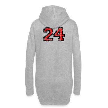 Zahl 24 (Vintage Rot) 24. Geburtstag Nr. 24 - Hoodie-Kleid - Grau meliert - Hinten
