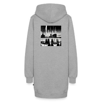 futuristische Stadtszene im fifties style - Hoodie-Kleid - Grau meliert - Hinten