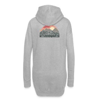"Adventure Awaits" Fahrrad Bike - Nature Mountains - Hoodie-Kleid - Grau meliert - Hinten