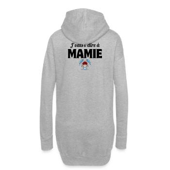 grand-mère, mamie, j'vais le dire - Sweat-shirt à capuche long Femme - gris chiné - Dos