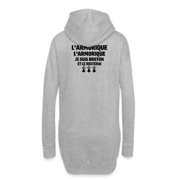 Bretagne, je suis Breton, Armorique - Sweat-shirt à capuche long Femme - gris chiné - Dos