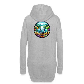 Bunte Gravel Ride Abenteuer - Hoodie-Kleid - Grau meliert - Hinten
