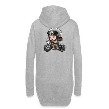 bébé motard, futur motard, baby biker - Sweat-shirt à capuche long Femme - gris chiné - Dos